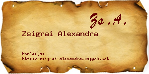 Zsigrai Alexandra névjegykártya